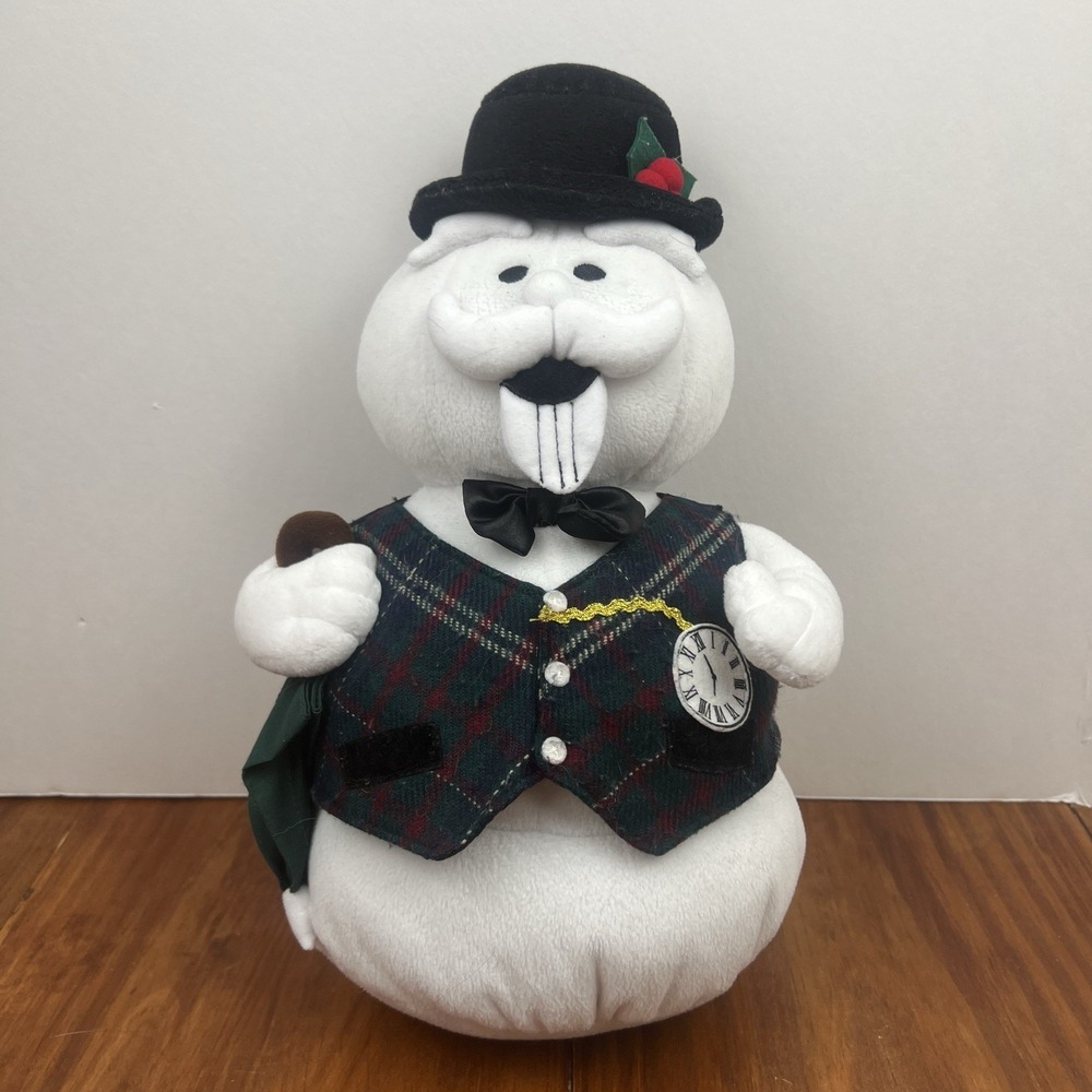 VINTAGE STUFFINS 1999 ISLAND OF MISFITS TOYS 12.5" SAM SNOWMAN CHRISTMAS PLUSH